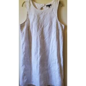 Adrianna Papell Womens 12 Embroidered White Cotton Sleeveless Sheath Dress Slip